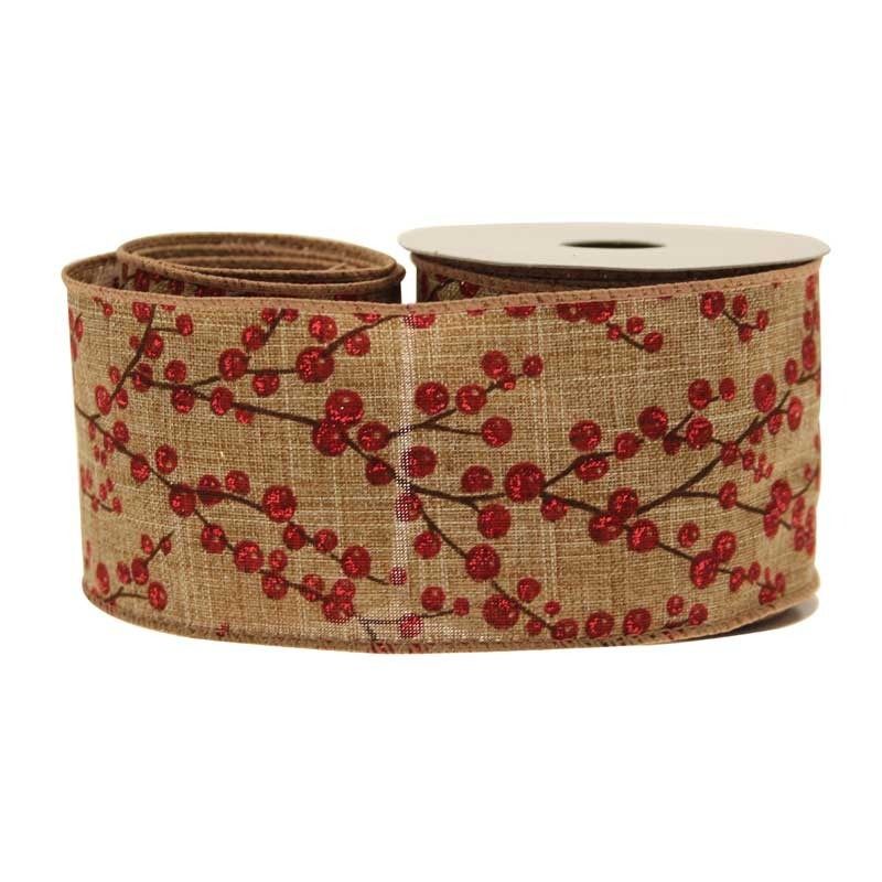 Ribbon - Christmas - Natural Red Berries