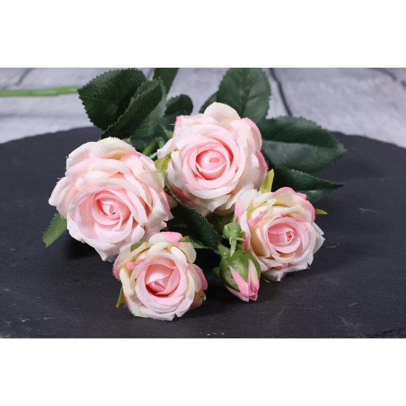 Artificial - Rose Spray - Cream/Pink