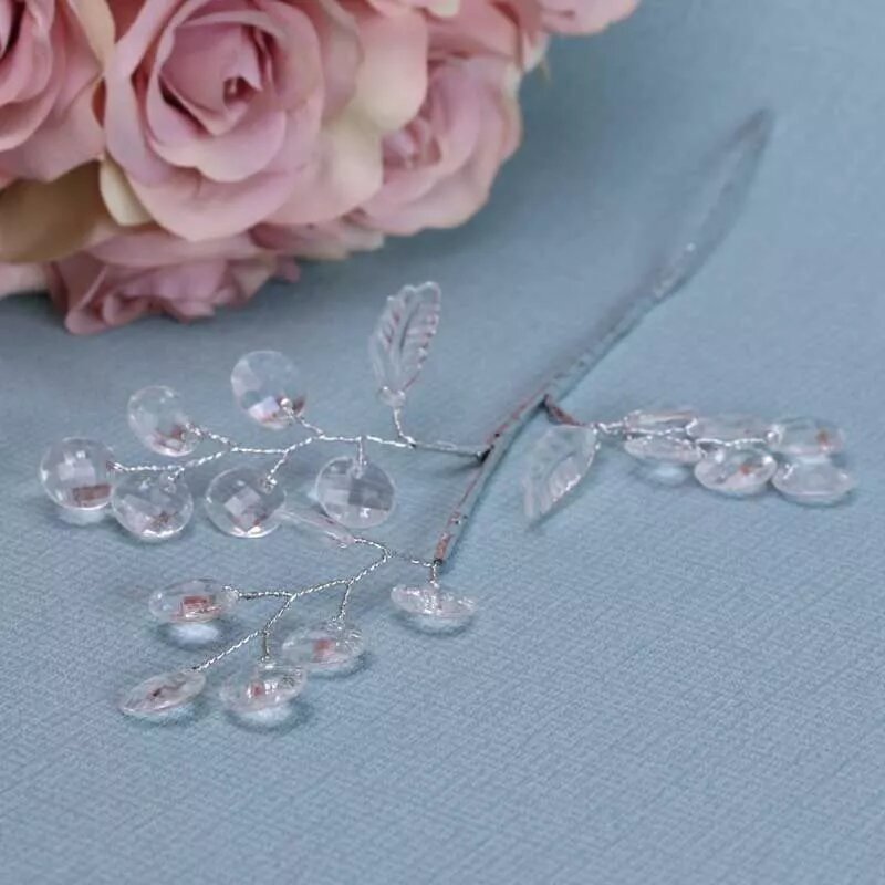 Wire - Diamante Leaf Silver