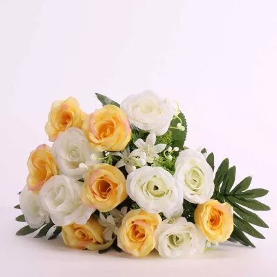 Artificial - Tropical Rose Bush - Yellow