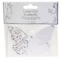 White Laser Cut Butterfly Place Cards