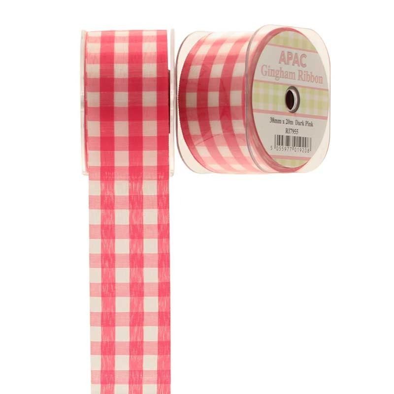 Ribbon - Gingham - Pink