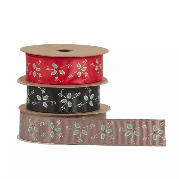 Ribbon - Black Holly Design