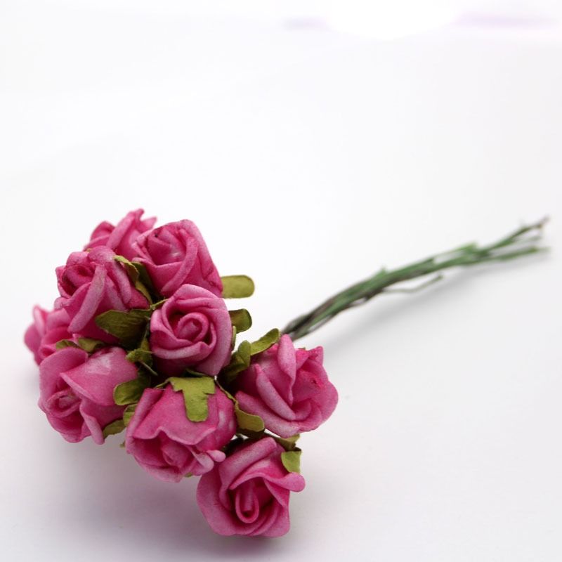 Artificial - Foam Garden Rose Bud- Hot Pink