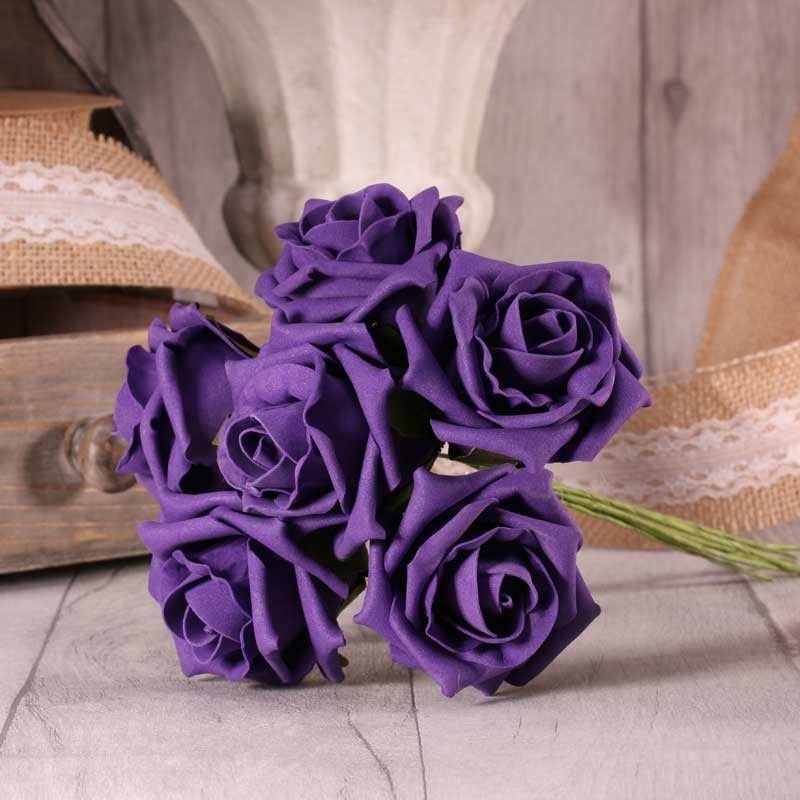 Artificial - Foam Tea Rose - Purple