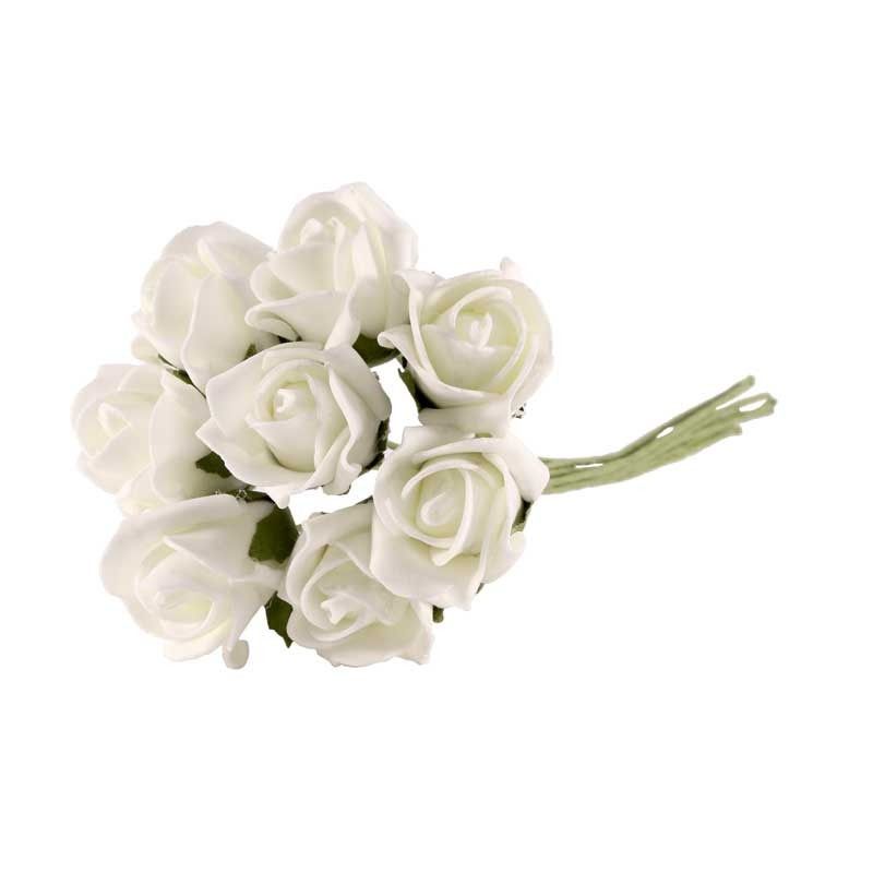 Artificial - Foam Tea Rose Bud - Bright White