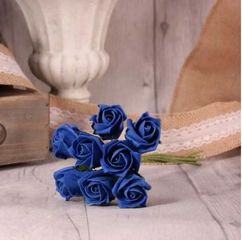 Artificial - Foam Tea Rose Bud - Royal Blue