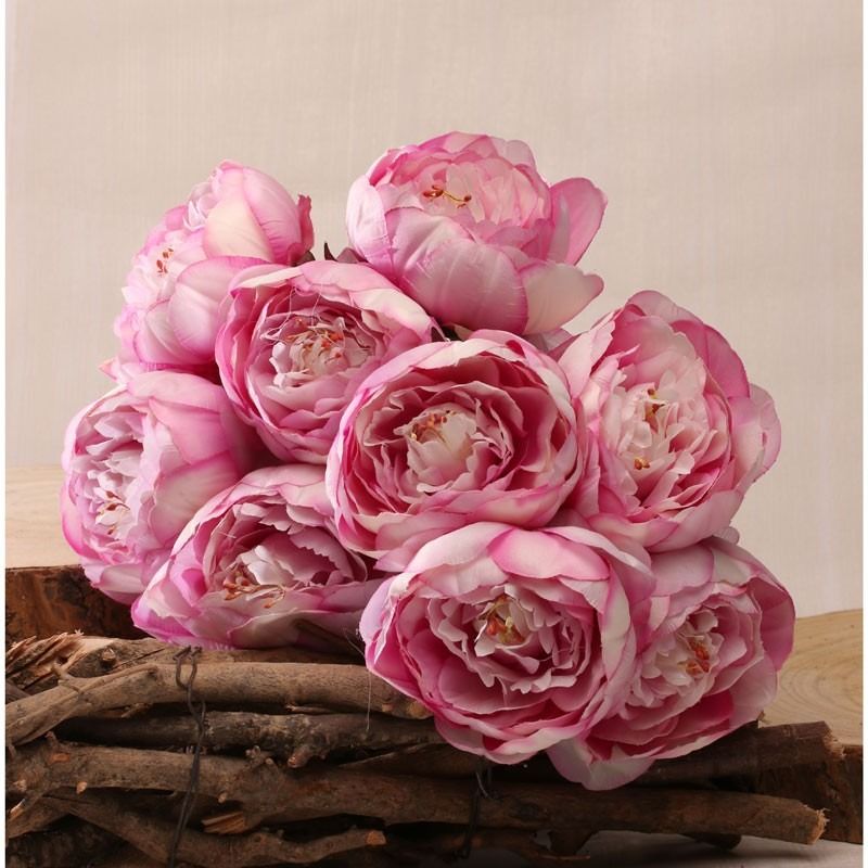 Artificial - Peony Bunch - Light Fuschia