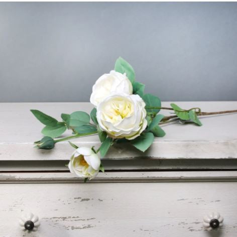 Artificial - English Rose Spray - Cream