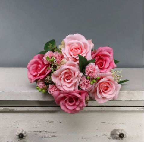 Artificial - Rose Bush - Pink
