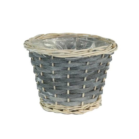 Round Grey Woodchip Basket (16cm)