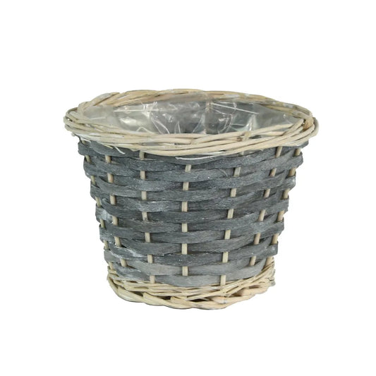 Round Grey Woodchip Basket (16cm)