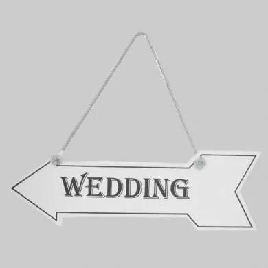 White Wedding Hanging Arrow