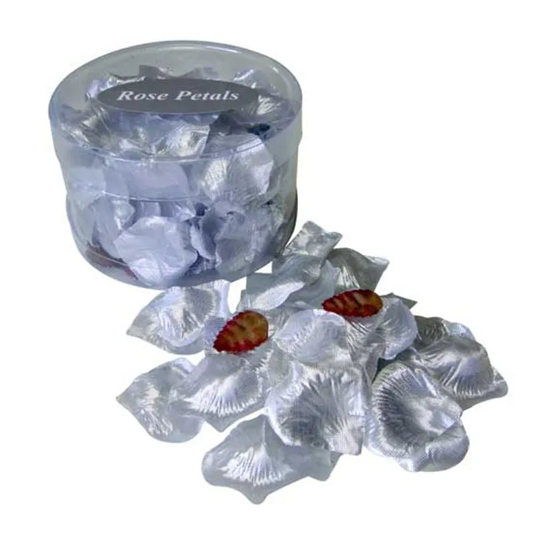 Metallic Silver Rose Petals