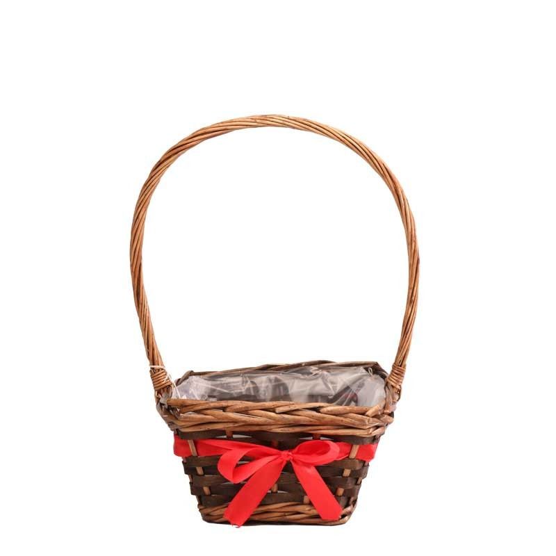 Basket - Square with Red Ribbon