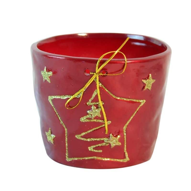 Christmas - Ceramic Tree Pot - Red
