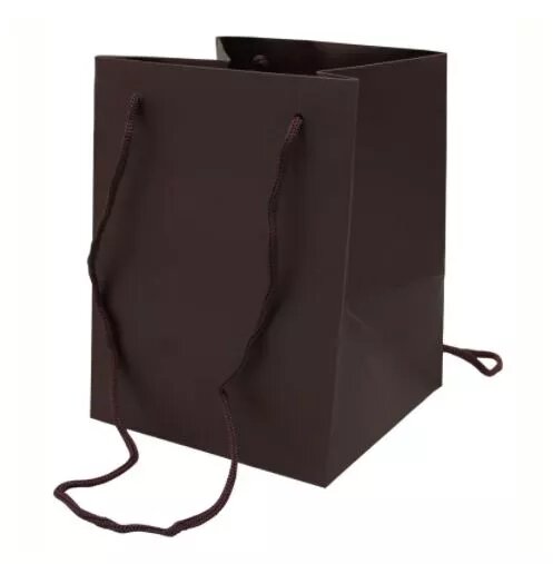 19x25cm Chocolate Brown Hand Tie Bag (10/100)
