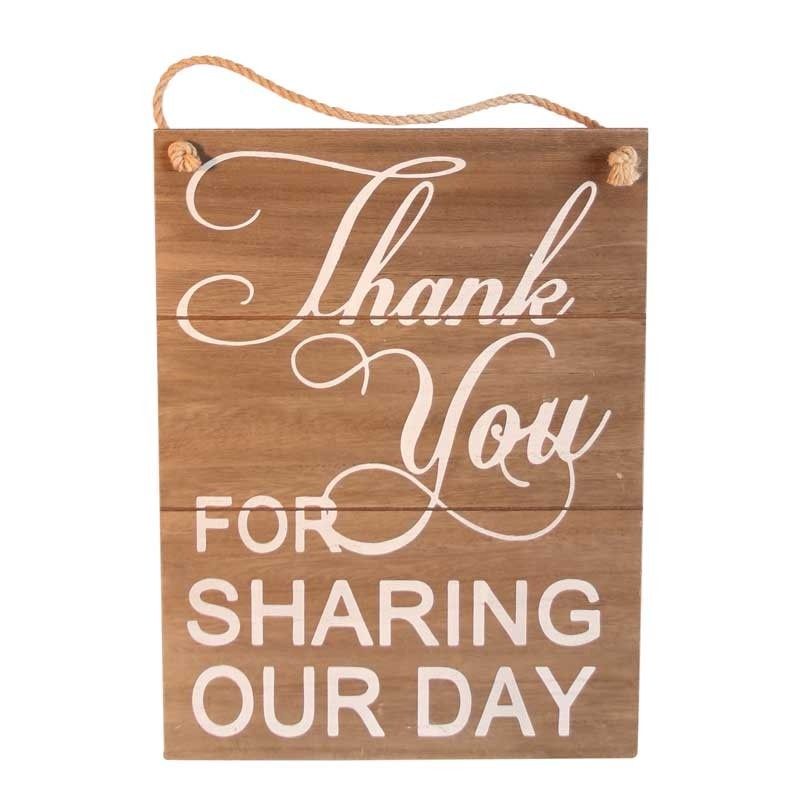 Wedding - Hanging Sign - Thank you for sharing our day
