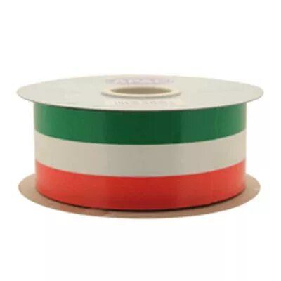 50mm x 100yds Tri-Colour Ribbon green/white/orange(24)