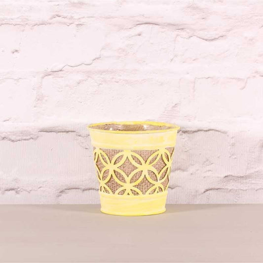 Metal - Round Pot - Yellow
