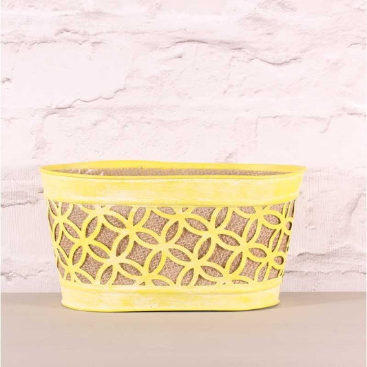 Metal - Oval Planter - Yellow
