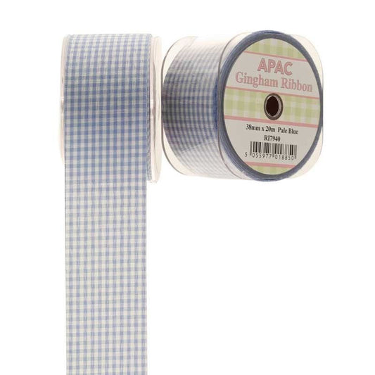 Ribbon - Gingham - Pale Blue