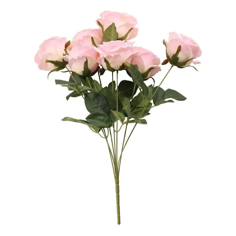Rose Bunch 7 Heads Pink (47.5x10cm)