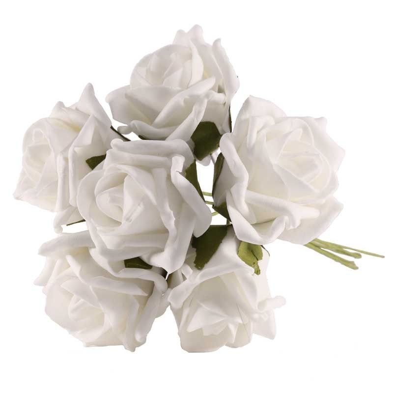 Artificial - Foam Tea Rose - Bright White
