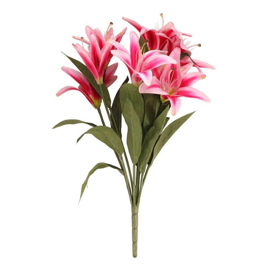 Artificial - Lily Bouquet - Dark Pink